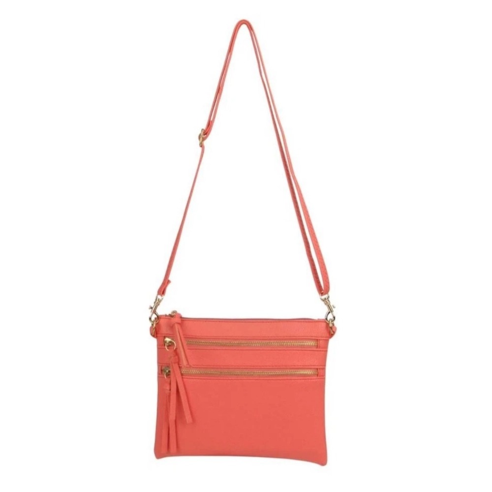 AR New York Compact‎ Cross-body Bag with Tassel Zipper - Orange